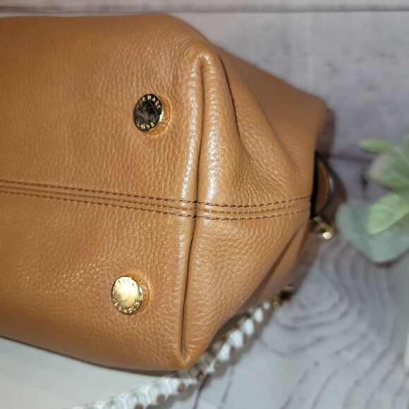 Michael Kors Jet Set Large Tan Genuine Soft Leather Shoulder Hobo Bag - Picture 12 of 16